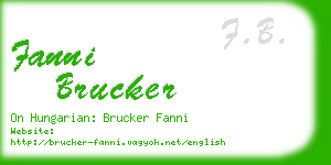 fanni brucker business card